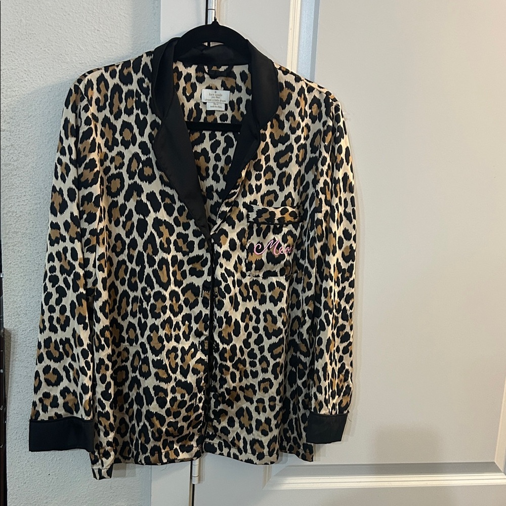 Kate Spade Animal Print Satin Blouse